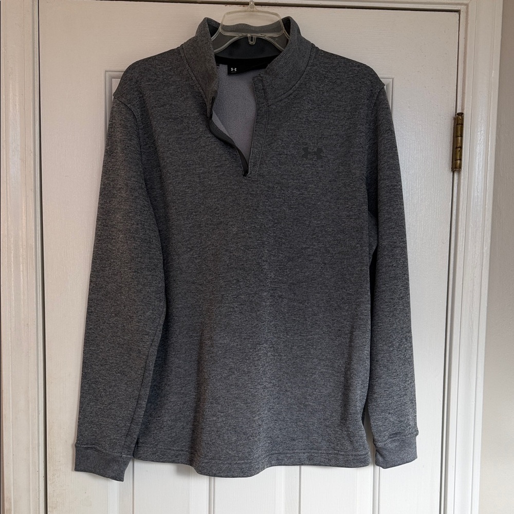 Under Armour Men’s Large 1/4 Zip Pullover Gray Athletic Training Sweatshirt